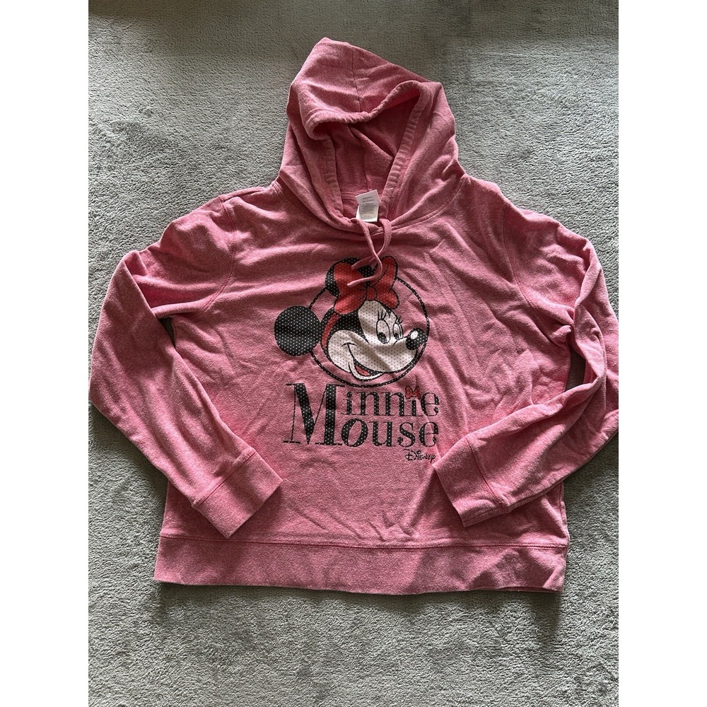 Disney Sweatshirt Women's XXL Minnie Mouse Graphic Red Hooded
